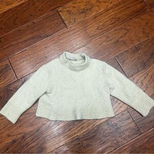Everlane Diamond Stitch Cloud Crew cropped sweater